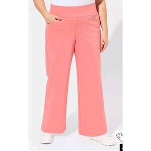 Studio By Torrid Pull-On Pocket Pixie Wide Leg Pants Tea Rose Pink Size 2R NWT